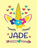  Jade: Jade Personalized Unicorn Notebook for Girls - Size (8.5\