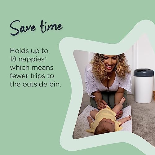 Tommee Tippee Kosz na pieluchy Simplee Sangenic, w zestawie 6 wkładów do uzupełniania, biały i szary
