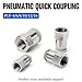 1/10/20PCS PCF Pneumatic Fitting 1 4 Inch Nickel Plated Brass Air Quick Connector for Compressor System Industrial Standard​(PCF12-01,10 PCS)