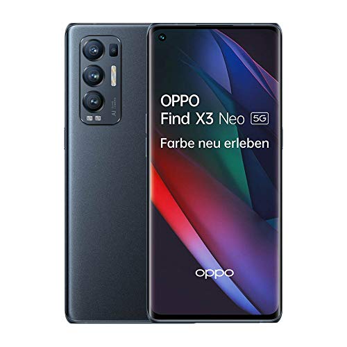 OPPO Find X3 Neo 5G Smartphone, 6,5 Zoll 90 Hz AMOLED Display, 50 MP KI Vierfachkamera, 4.500 mAh mit 65W SuperVOOC 2.0 Schnellladen, 12 GB RAM, inkl. Gutschein [Exklusiv bei Amazon], Starlight Black
