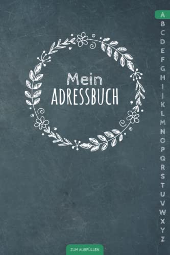 Mein Adressbuch: Handliches Kontaktbuch mit Telefonregister und Geburtstagskalender | Telefonbuch klein DIN A5 | Register A-Z alphabetisch | ... Geburtstag | Vintage Design Softcover