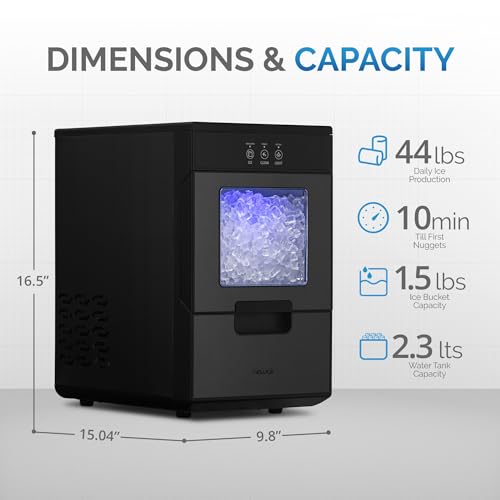 image for Newair Nugget Ice Maker Countertop - 44lbs/Day, Countertop Sonic Ice M