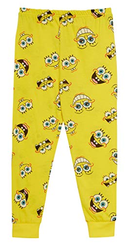 SPONGEBOB SQUAREPANTS Kids Pyjamas Snuggle Fit Boys Girls Full Length Pjs Set with Short Sleeve T-Shirt Unisex Gift