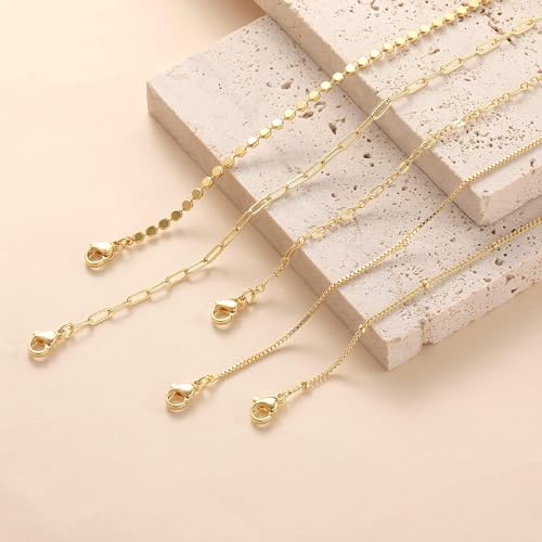 image for MBW Dainty 14K Gold Plated Bracelets for Women, Stackable Satellite Pa