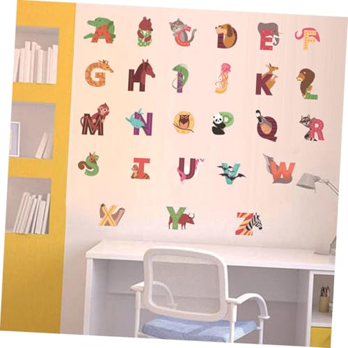 Balacoo 26pcs Alphabet Wall Stickers con diseños de animales miniatura 7