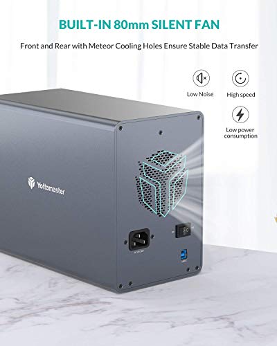 Yottamaster 5 Bay Hard Drive Enclosure, Aluminum Alloy 2.5"/3.5" Usb3.0 To Sata3.0 External Hdd Ssd Storage Enclosure,Support 5 X 18 Tb Capacity,Ideal For Enterprise-Class Storage Solution[Fs5U3] #TOP3