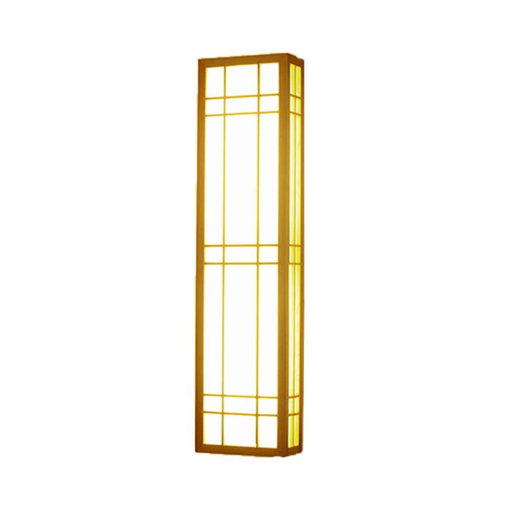 FEITENGDA Japanese Rectangular Wooden Wall Sconce Modern Minimalist Log Frame Wall Lamp with Acrylic Lampshade Interior Decor Wall Mount Light for Living Room Bedroom Hallway(80cm/31.50in)