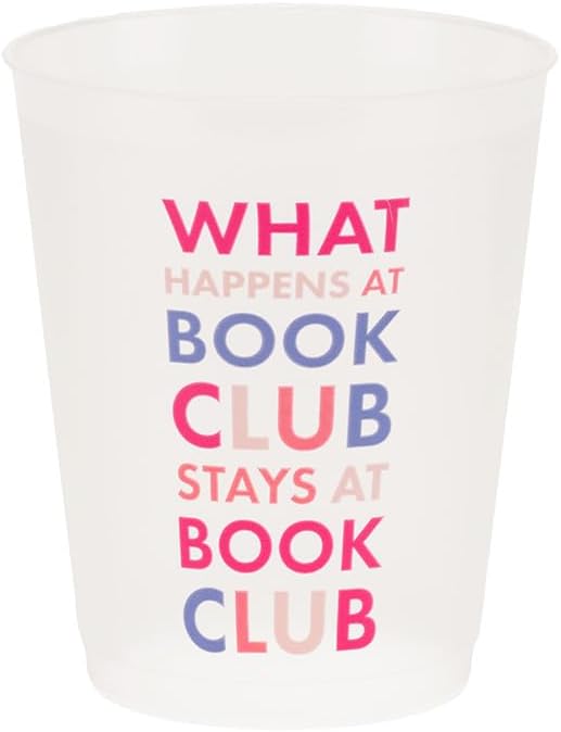 Jollity & Co Book Club Flex Cups - Set of 8 Plastic Cups - Novelty Gifts - For Wine, Cocktails, Birthdays, Parties, Book Clubs and Literary Celebrations (I Like Big Books)