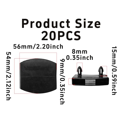 Runseaway 20PCS 9x54mm Replacement Bed Slat Holders Kits, Plastic Bed Slat Cover Replacement Holders Centre Caps for Holding Securing Wooden Slats Bed Base(Black) - Thumbnail 2