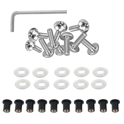 Tuercas y tornillos de parabrisas plateados 5mm de alta resistencia 2