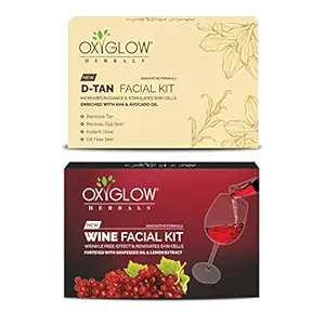D-Tan Facial Kit 50 Gm & OxyGlow Herbals Wine Facial Kit 53 Gm(Combo Pack)