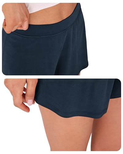 Image of ODODOS 2-Pack Ultra-Soft Modal Lounge Shorts for Women - Lightweight & Breathable Sleepwear, 3 inch Inseam
