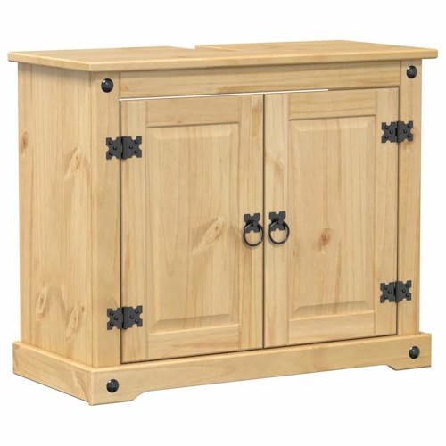 vidaXL Mobile Lavabo da Bagno Corona 73x33x60cm Legno Massello di Pino, Mobile da Bagno, vanità da Bagno, Mobile lavabo autoportante
