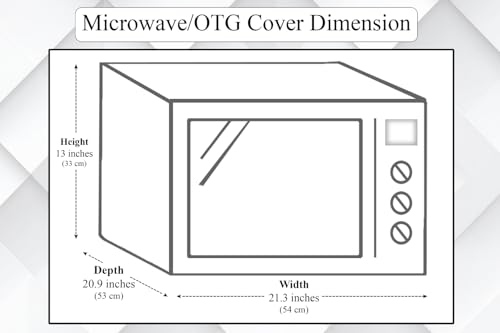 Image of The Furnishing Tree microwave oven cover Suitable for Samsung 32 Liters Convection MC32A7035CT /TL, Dustproof, Stain-Resistant, Cover Size WxDxH in CM- (54x53x33), Ditzy Pattern Grey