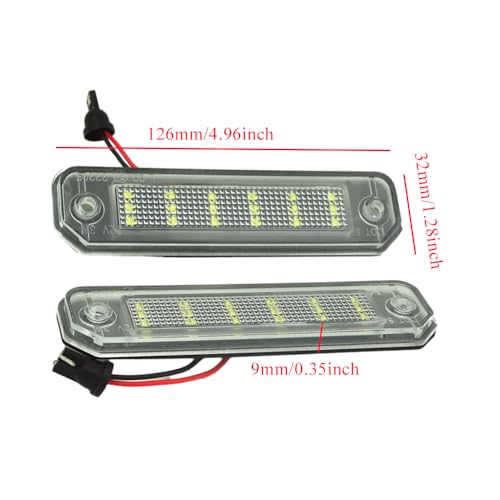 Riloer 2 peças de luz de placa de licença LED, luz de placa de licença traseira de LED branco xenôni