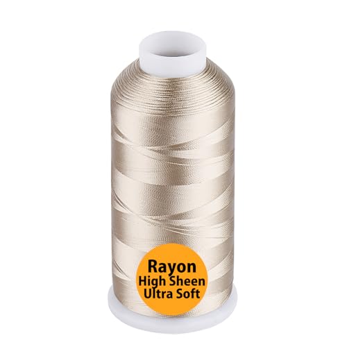 Image of Simthread Rayon Embroidery Thread 5500 Yards, 40wt 100% Rayon Viscose for Commercial and Domestic Machines - Taupe 1128