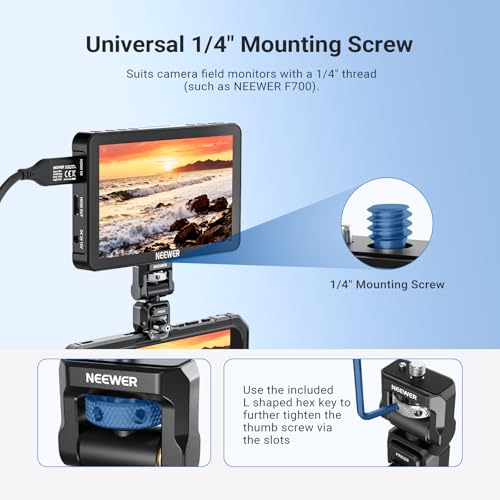 Image of NEEWER Quick Release Monitor Mount for Phone Cage, Video Rig Stabilizer Mobile Photography Accessories Holder Compatible with iPhone Samsung Android F700 Camera Field Monitor, PA127