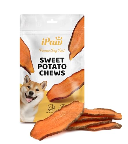 iPaw Sweet Potato Chews, Single Ingredient Dog Treats for Vegetarian, All Natural Human Grade Puppy...
