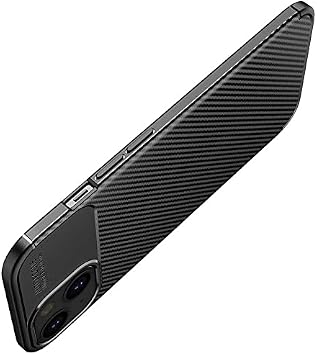 Spia Apple iPhone 13 Mini Case Black Carbon Silicone Original Flexible Thin Improved Durable Anti-Shock Protector New Generation Design (Apple iPhone 13 Mini, Black)