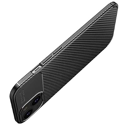Spia Apple iPhone 13 Mini Case Black Carbon Silicone Original Flexible Thin Improved Durable Anti-Shock Protector New Generation Design (Apple iPhone 13 Mini, Black)