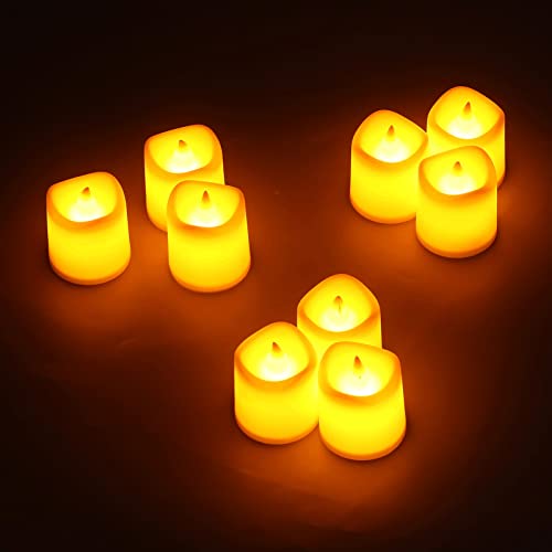 Luz de vela eletrônica LED de 24 unidades, luz de vela sem chama de plástico, luz de chá decorativa