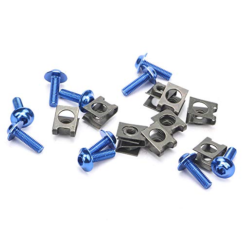 mewmewcat Kit de parafusos de carenagem de 10 unidades para motocicleta M6 de 6 mm. Porca de parafus