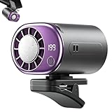 Car Clip on Air Conditioner Fan with Display,Portable Mini Cooling System for Auto Vehicle,Hands-Free Clip on Air Conditioner Fan,360° Rotation Portable Mini Fan with 199 Speeds Cars,Work,Out-Black