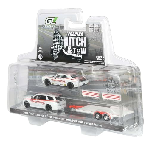 Greenlight 1/64 2018 Dodge Durango con Remolque y Dodge Challenger miniatura 3
