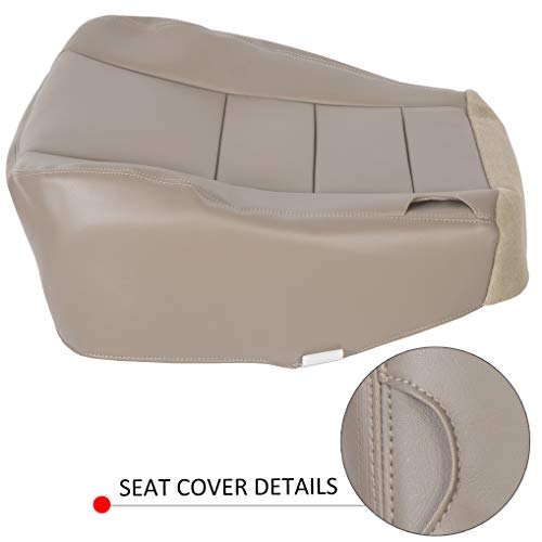 Hecasa Bottom Seat Cover Passenger Side Compatible With 2002 2003 2004 Ford Excursion Limited 4 Door Artificial Leather Tan #TOP4