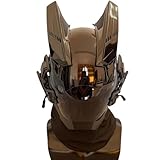 [YOIQI] ブラックサイバーパンクマスク 暗黒風元宇宙機甲ロボットヘルメット 近未来のフルフェイスマスク ダークサムライ仮面ライダーコスプレ個性的コスプレ仮面