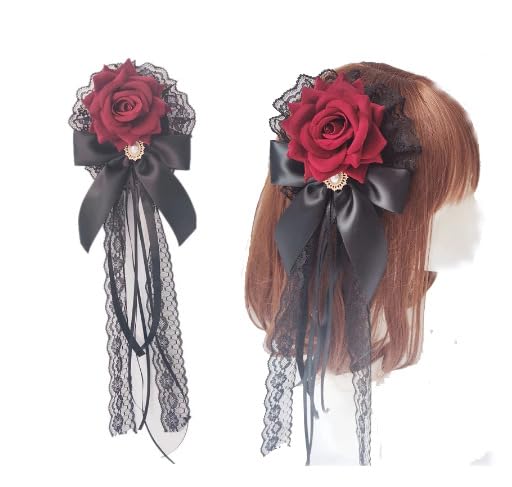 Miniatura 3 de Pinza para el pelo de rosa, broche de rosa nupcial, clips de boda para mujer, pelo de flores, tocados para mujer, niña, accesorios de fiesta de