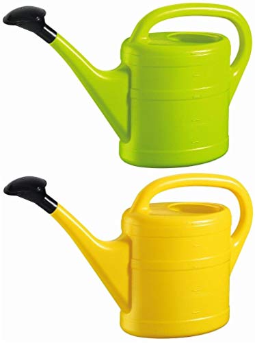 2X Gießkanne 5L MINTGRÜN + GELB + 1x KÜHLSCHRANKMAGNET! Gießkannen Kunststoff für groß & klein, Garten & Zimmerpflanzen Gieskanne Gieskannen Giesskanne 5 Liter Watering Can Kinder Zimmergießkanne