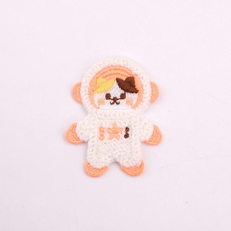 Naszywka haftowana 5 * 6, CM 10 SZTUK Cartoon Cute Cat Animal Haftowane Naszywki Żelazko Aplikacje Chińskie Na Ubrania Duże Do Szycia Kurtkę Jeansową(Light Purple Cat)