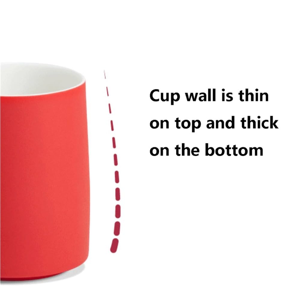 Tasses à café Ensemble de 1 tasse à café couleur unie, basique en deux couleurs d'une capacité 9,64 oz for la maison et le bureau(Bruin)