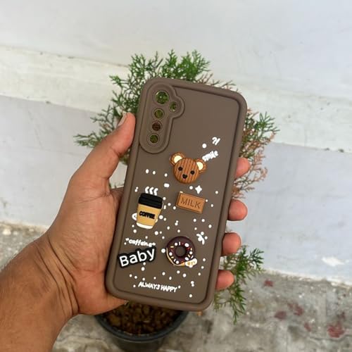 Image of Outlouders Back Cover for Realme XT /Realme X2 | 3D Cartoon Bear Cute Fun Silicone Full Body Protection Bumper Case (Brown)