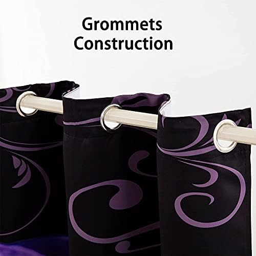 Purple Blackout Curtain Eyelet Super Soft Thermal Insulated Bedroom Curtains Blackout Eyelet Curtains for Bedroom (2 Panels, 66''x54'')