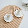 Portavelas de cerámica estilo cónico, set de 2 candeleros vintage para centro de mesa, decoración para hogar y bodas, regalo para estrenar casa (Estilo B redondo) 4