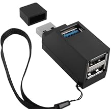 3 Ports USB Splitter,USB Hub 3.0 90 Degree USB Splitter 1 USB 3.0 and 2 USB 2.0 Port Portable Powered Data for Connecting Mobile Hard Disk, U Disk, Camera, Mouse,etc