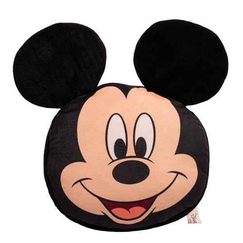 Image of Mirada Mickey Face Cushion - Adorable Soft Face Toy, Stuffed Pillow, for Kids, Girls & Boys, Disney Licensed Decor - 35cm