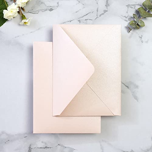 PONATIA 50 Pack A1 Envelopes, 3.62 x 5.2\'\' Blush Pink Envelopes Perfect for Weddings Cards, RSVP Cards, Response Cards, Baby Showers, Thank You Notes, Photos and any 3.5x5\" inserts - Thumbnail 6