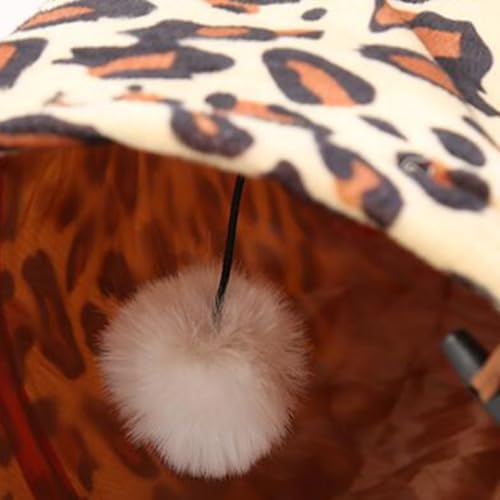 Tunnel pour chat léopard pliable YARNOW avec papier sonore - 3
