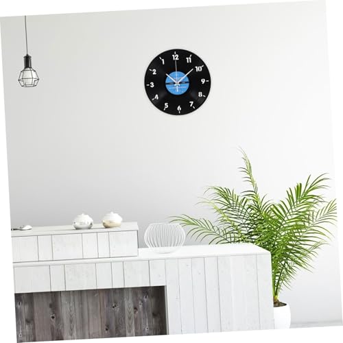 Horloge murale design moderne rétro noire sans pile
