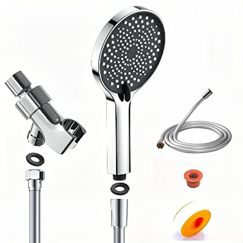 Manyhorses Handheld Shower Head With Hose,5" Chrome Face Detachable Shower Head With Premium Rv Pvc Shower Hose,Adjustable Solid Brass Swivel Ball Mount #TOP2
