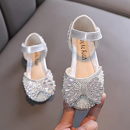 Girls Boots Fashion Spring and Summer Girls Dance Shoes Princess Dress Shoes Pearl Rhinestone Bow for Kid3