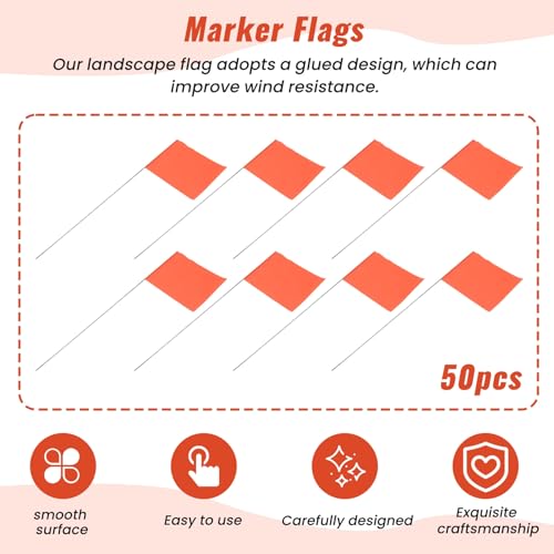 Drapeaux de paysage orange pour éviter les pièges lors de la tonte