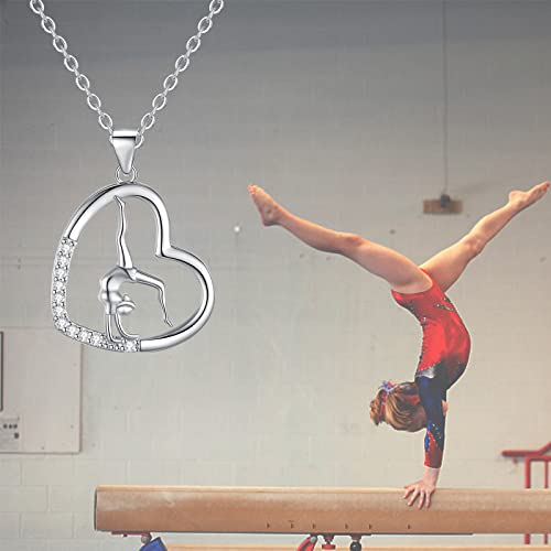 Gymnastics Necklace Stuff for Team USA Flipping Sport Gymnasts Ballerina Pendant Necklace Fashion Jewelry Gymnastics Gifts4
