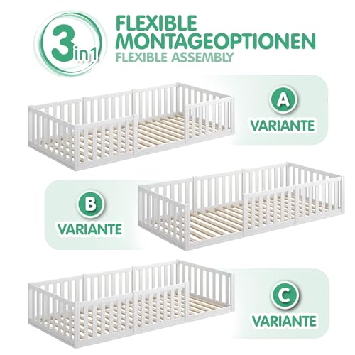 Variante de CADANI cama montessori 90×200 cm Blanco