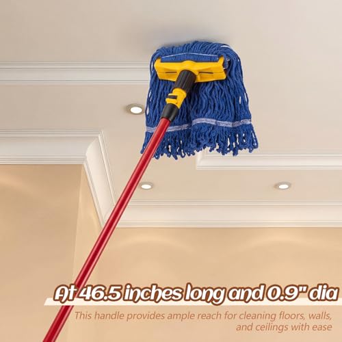 Image of Gisafai 46.5 Inch Broom Handle with Threaded Tip,Red,20 Pcs