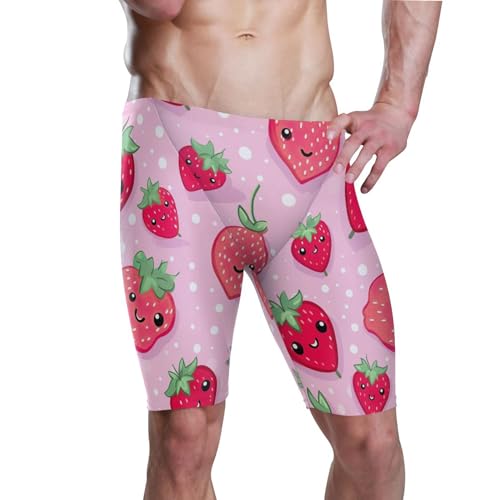 Strawberry Fruit Men's Swim Jammers Racing & Training Swimsuit Fast, Flexible,Comfortable XXXL B0401881