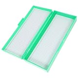 ERINGOGO Caja Almacenamiento Porta Placas de Microscopio para Laboratorio con Ranuras Separadoras Material Abs Resistente y Capacidad para Diapositivas Organizador Ordenado para Muestras